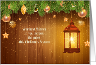 Christmas with Lantern and Pine Boughs card