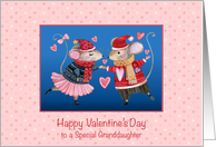 Valentine Pink Mice Dancing for Granddaughter card