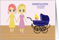 Congratulations to Twins for Becoming Big Sisters to new Baby Sister card