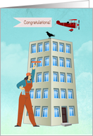 Window Cleaner Congratulations with Skyscraper card