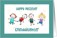 Happy Passover for Granddaughter with Children Jumping card
