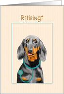 Doctor Retirement with Dachshund and Stethoscope card