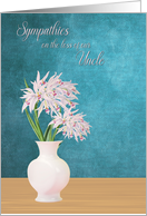 Sympathies Loss of Uncle with Pink Orchids card