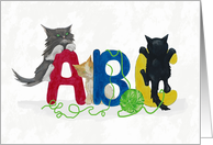 Alphabet and Cats Teacher Thank You card