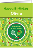 Awesome Birthday Tennis Custom Text card