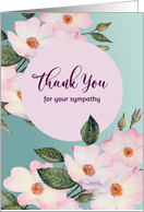 Thank Your For Your Sympathy Watercolor Pink Roses Floral Illustration card