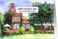 For Husband on Father’s Day The Manor House Watercolor Painting card