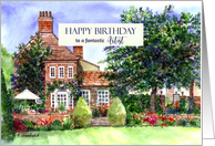 For Artist on Birthday The Manor House York Watercolor Painting card