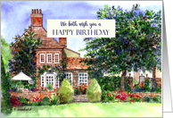 From Both of Us on Birthday The Manor House York Watercolor Painting card