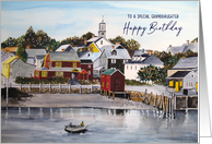 For Granddaughter on Birthday Portsmouth Harbor Landscape Painting card