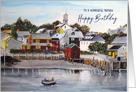 For Nephew on Birthday Portsmouth Harbor Landscape Painting card