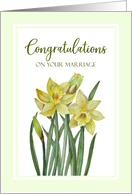 Congratulations on Your Marriage Watercolor Daffodils Painting card