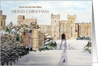 From Across the Miles on Christmas Windsor Castle England Painting card