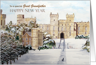For Great Grandfather Happy New Year Windsor Castle England Painting card