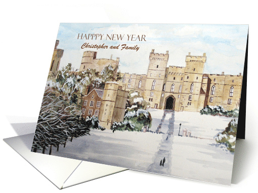 For Christopher Happy New Year Windsor Castle England Painting card