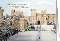 General Happy Birthday Windsor Castle England Winter Painting card