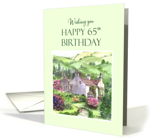 For 65th Birthday Rydal Mount Garden England Landscape Painting card