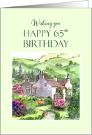 For 65th Birthday Rydal Mount Garden England Landscape Painting card