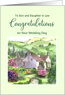 To Son and Daughter in Law on Wedding Day Rydal Mount Garden England card