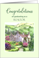 Congratulations Realtor Graduation Rydal Mount Garden England Painting card