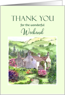 Thank You for the Weekend Rydal Mount Garden England Painting card