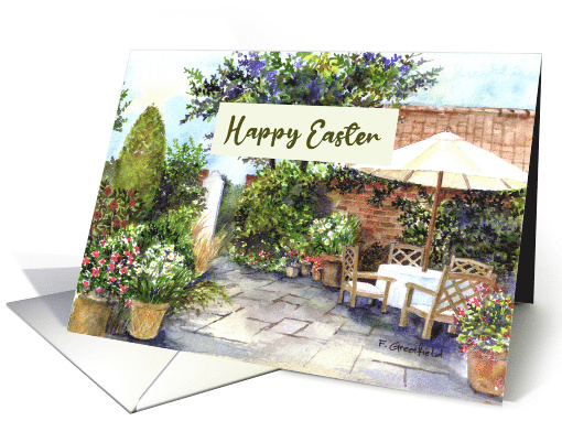 General Happy Easter Terrace of Manor House Garden Painting card