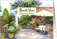 Thank You for The Weekend Terrace of Manor House Garden Painting card
