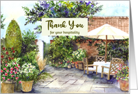 Thank You for Your Hospitality Terrace of Manor House Garden Painting card