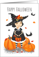 Happy Halloween Cute Little Witch card