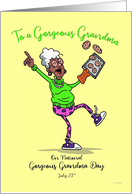 Gorgeous Grandma Day July 23 Senior Black Lady Dancing Baking Cookies card