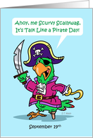 Talk Like a Pirate Day September 19th Talking Parrot Captain card