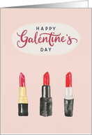 Happy Galentine’s Day with Watercolor Lipsticks card