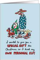 Christmas Humor Personal Elf card