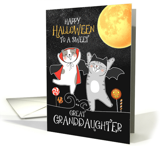 Great Granddaughter PURRfect Halloween Kitties Trick or Treat card