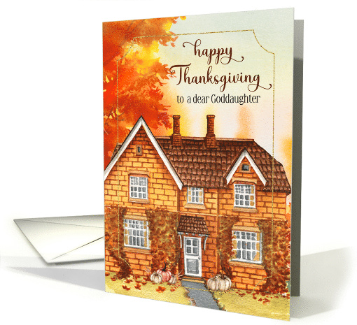 for Goddaughter Thanksgiving Autumn Home with Pumpkins card (1739880)