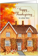 for Niece Thanksgiving Autumn Home with Pumpkins card