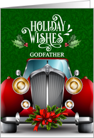 for Godfather Red Classic Car Holiday Wishes card