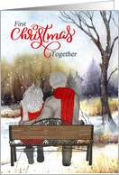 1st Christmas Together Senior Couple on a Winter Bench card
