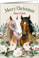 for Aunt and Uncle Western Horse Pair Country Christmas card
