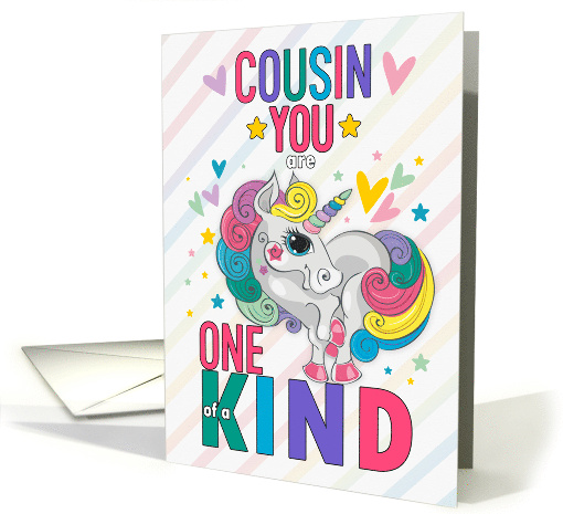 Young Cousin Valentine Rainbow Unicorn One of a Kind card (1749748)