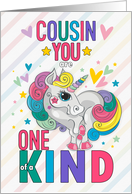 Young Cousin Valentine Rainbow Unicorn One of a Kind card
