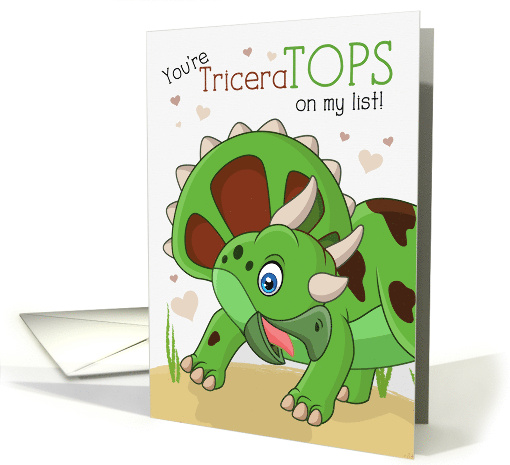 Kid's Valentine You're TriceraTOPS Dinosaur Theme card (1750096)