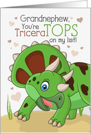 Grandnephew Valentine You’re TriceraTOPS Dinosaur Theme card
