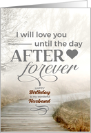 Husband’s Birthday Foggy Coastal Path with Romantic Message card