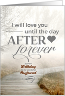 Boyfriend’s Birthday Foggy Coastal Path with Romantic Message card