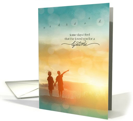 For Her Love and Romance Kids at a Summer Lake Lifetime of Love card