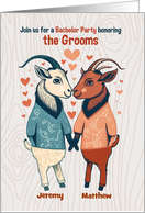 Two Grooms Bachelor Party Cute Goats in Love card