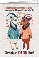 Nephew and Husband Anniversary GOATS Greatest Of All Time card