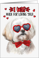 Valentine’s Day Maltese Dog Made for Loving You card