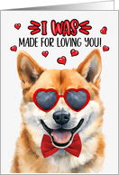 Valentine’s Day Shiba Inu Dog Made for Loving You card